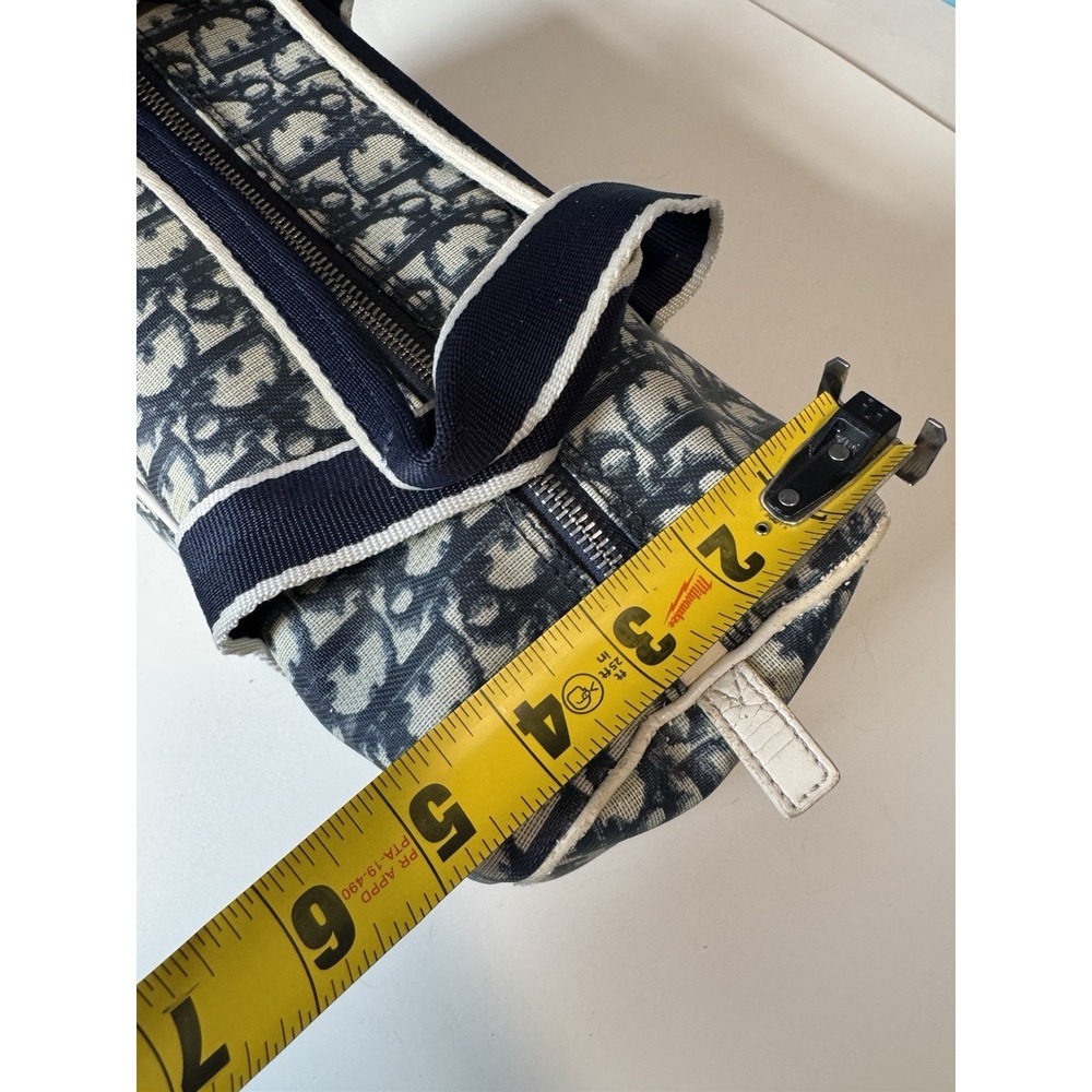 Christian Dior Trotter Bag Monogram Blue Canvas Leather Handbag - Picture 16 of 16